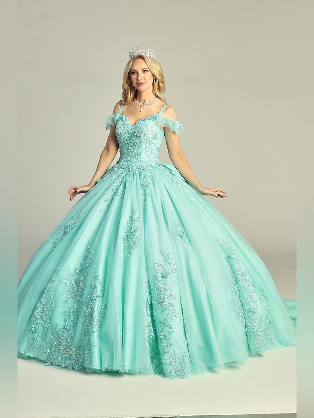 Quinceañera Mint Ball Gown